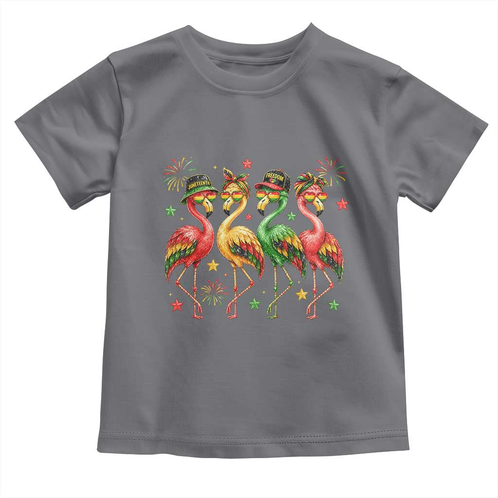 Funny Juneteenth Flamingos Squad Toddler T Shirt African American Heritage