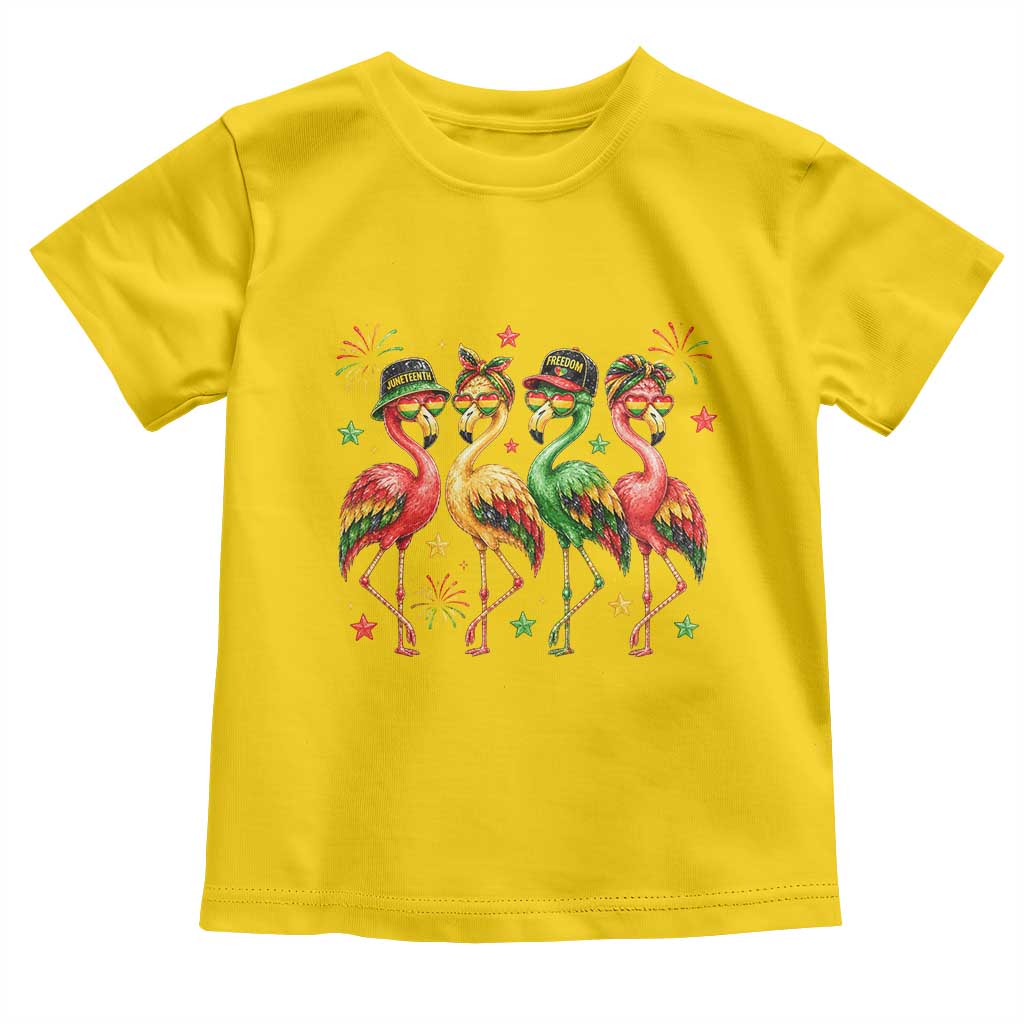 Funny Juneteenth Flamingos Squad Toddler T Shirt African American Heritage