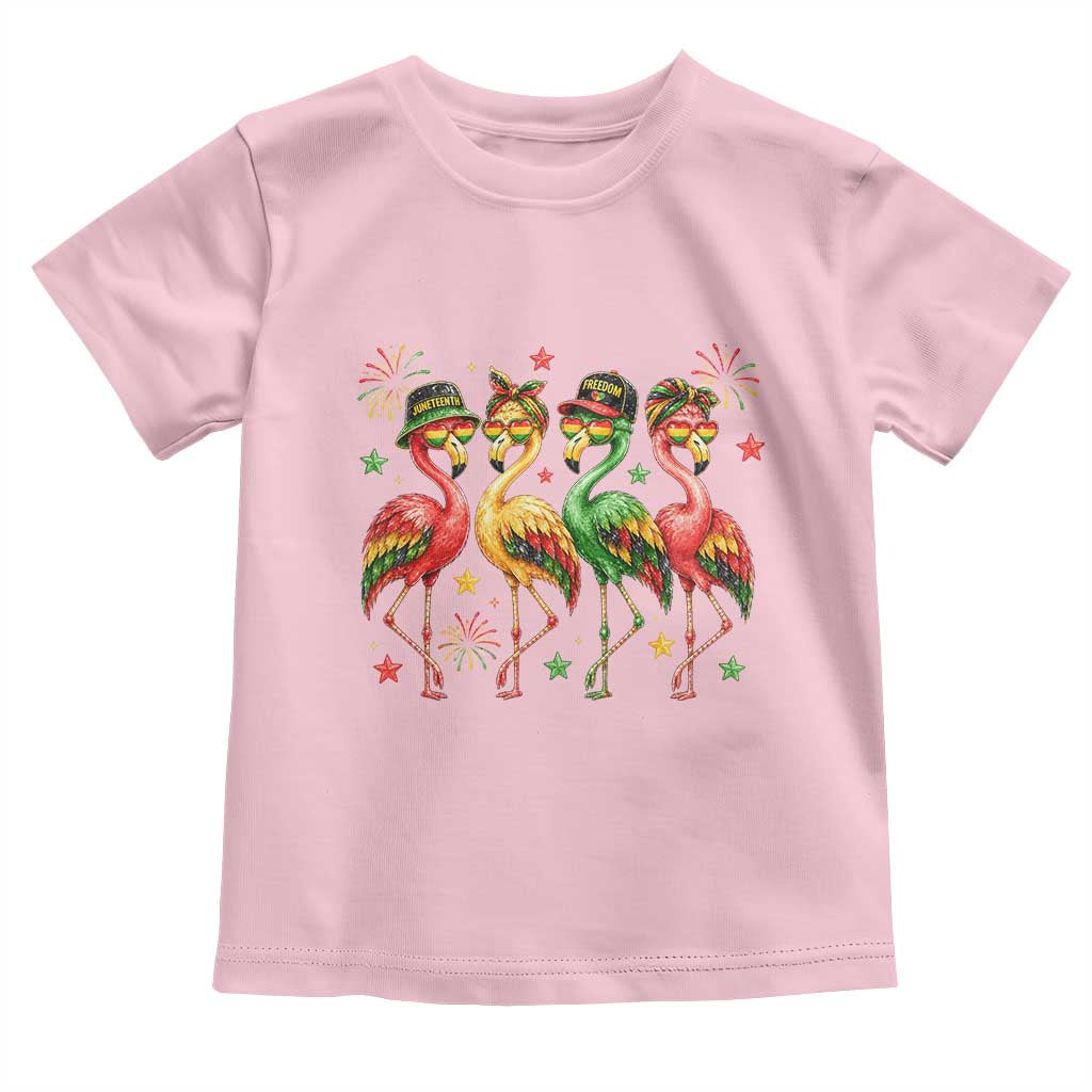 Funny Juneteenth Flamingos Squad Toddler T Shirt African American Heritage