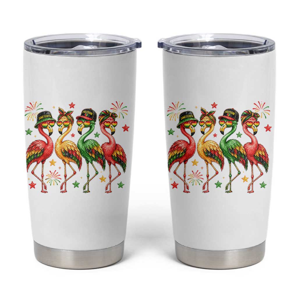 Funny Juneteenth Flamingos Squad Tumbler Cup African American Heritage