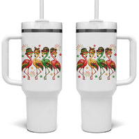 Funny Juneteenth Flamingos Squad Tumbler With Handle African American Heritage