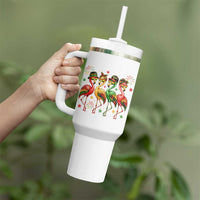 Funny Juneteenth Flamingos Squad Tumbler With Handle African American Heritage