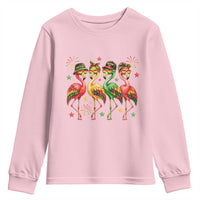 Funny Juneteenth Flamingos Squad Youth Sweatshirt African American Heritage