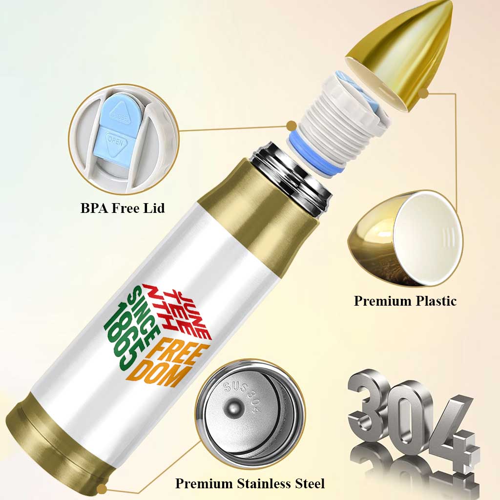 Juneteenth 1865 Freedom Bullet Tumbler African American Pride