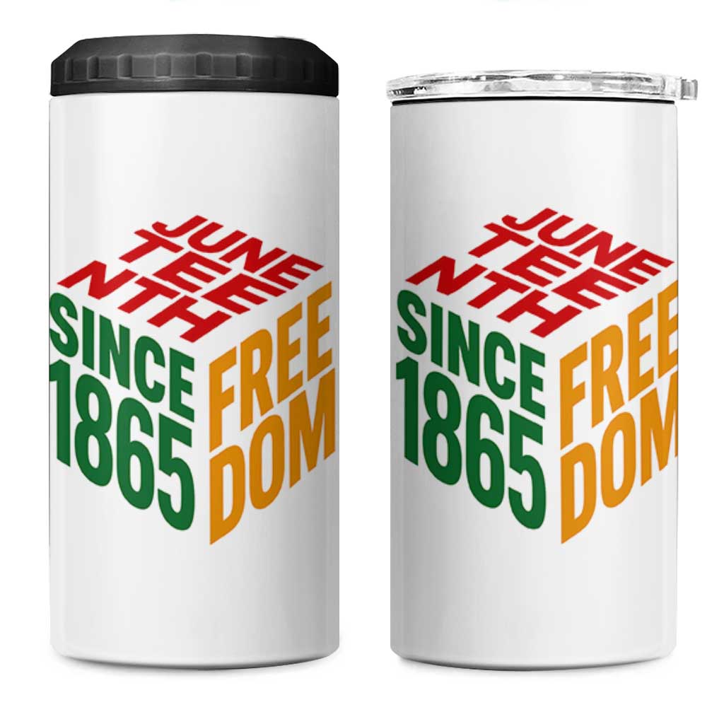 Juneteenth 1865 Freedom 4 in 1 Can Cooler Tumbler African American Pride