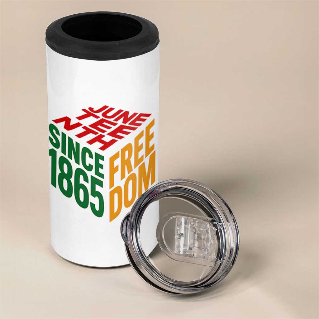 Juneteenth 1865 Freedom 4 in 1 Can Cooler Tumbler African American Pride