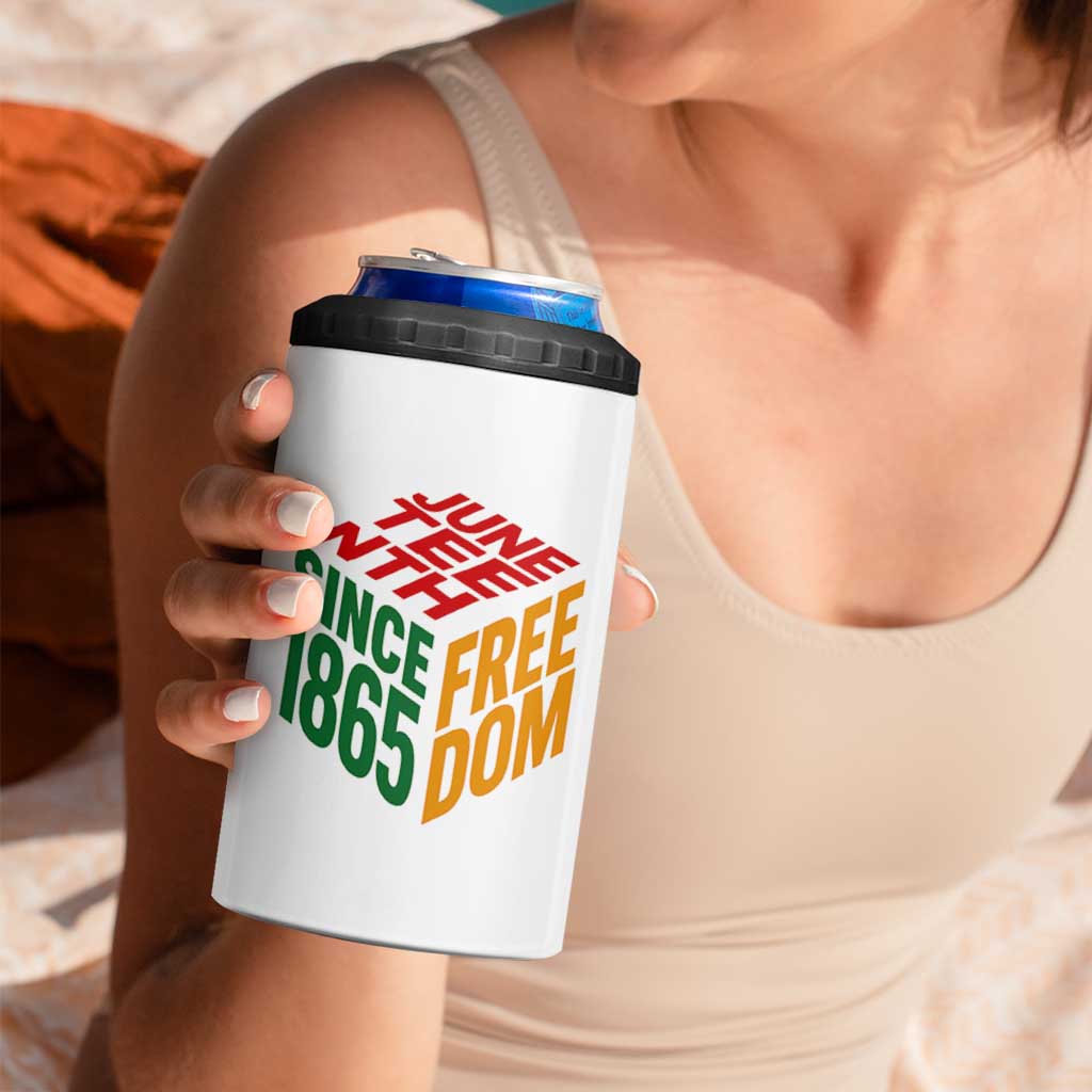Juneteenth 1865 Freedom 4 in 1 Can Cooler Tumbler African American Pride