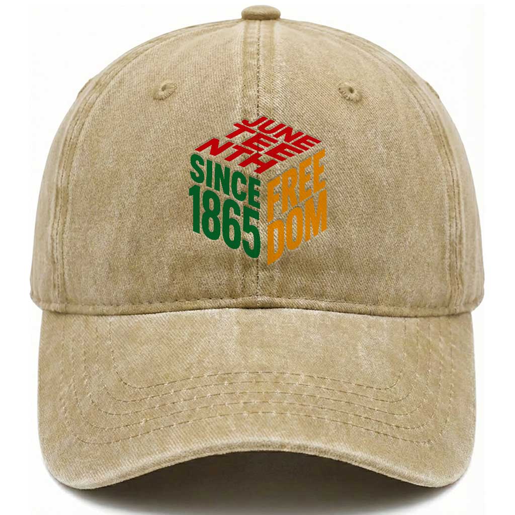 Juneteenth 1865 Freedom Washed Cotton Baseball Cap African American Pride