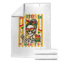 Skeleton Juneteenth Freedom Throw Blanket African American Pride Gift