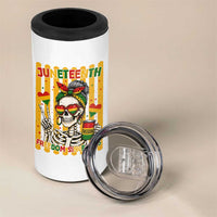 Skeleton Juneteenth Freedom 4 in 1 Can Cooler Tumbler African American Pride Gift