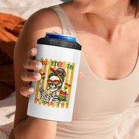 Skeleton Juneteenth Freedom 4 in 1 Can Cooler Tumbler African American Pride Gift