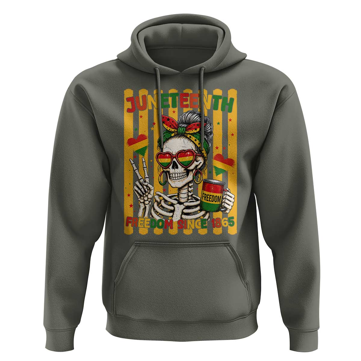 Skeleton Juneteenth Freedom Hoodie African American Pride Gift