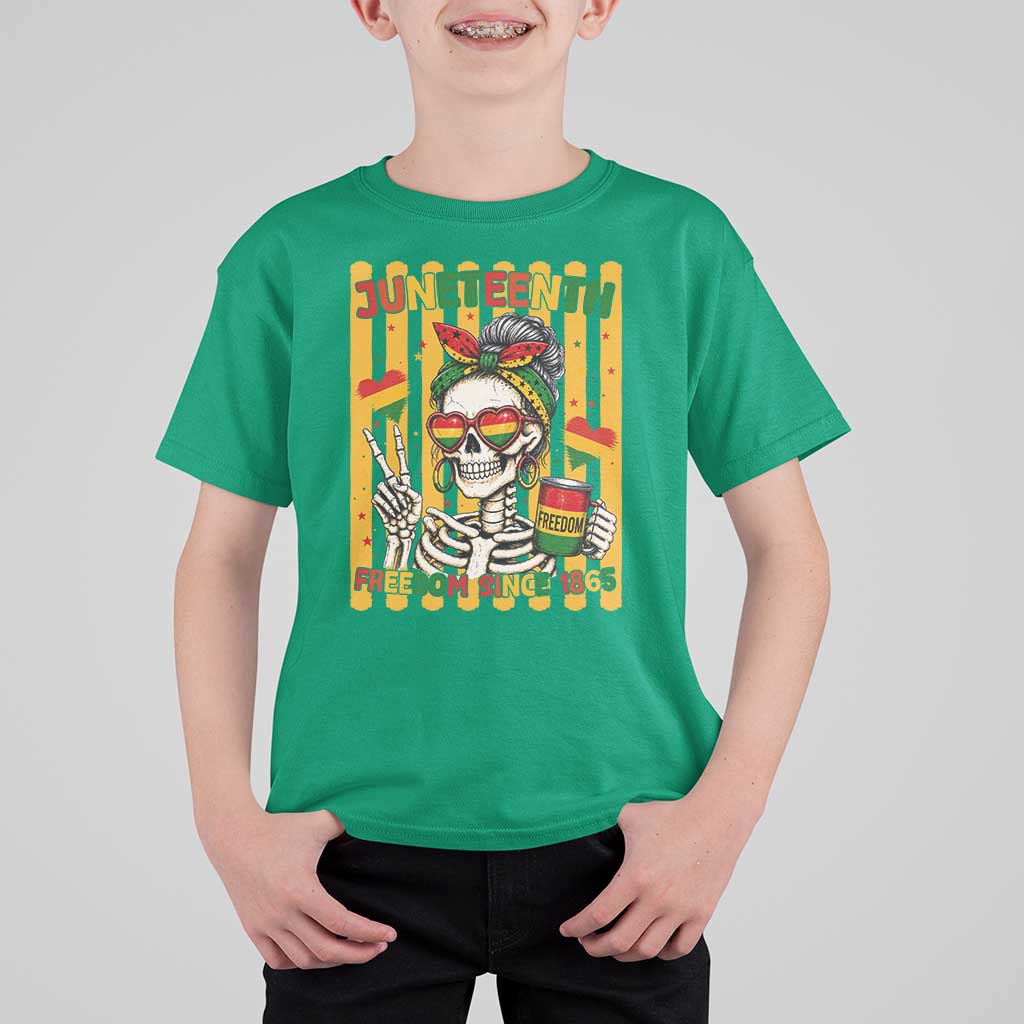 Skeleton Juneteenth Freedom T Shirt For Kid African American Pride Gift