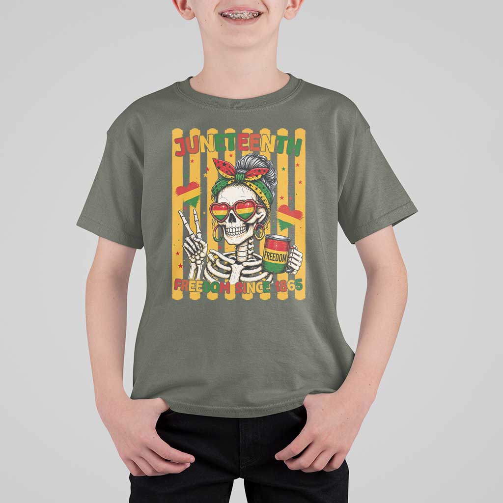 Skeleton Juneteenth Freedom T Shirt For Kid African American Pride Gift