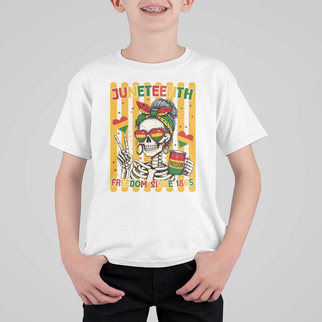 Skeleton Juneteenth Freedom T Shirt For Kid African American Pride Gift