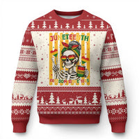 Skeleton Juneteenth Freedom Ugly Christmas Sweater African American Pride Gift