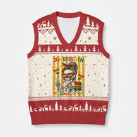 Skeleton Juneteenth Freedom V-Neck Knit Sweater Vest African American Pride Gift