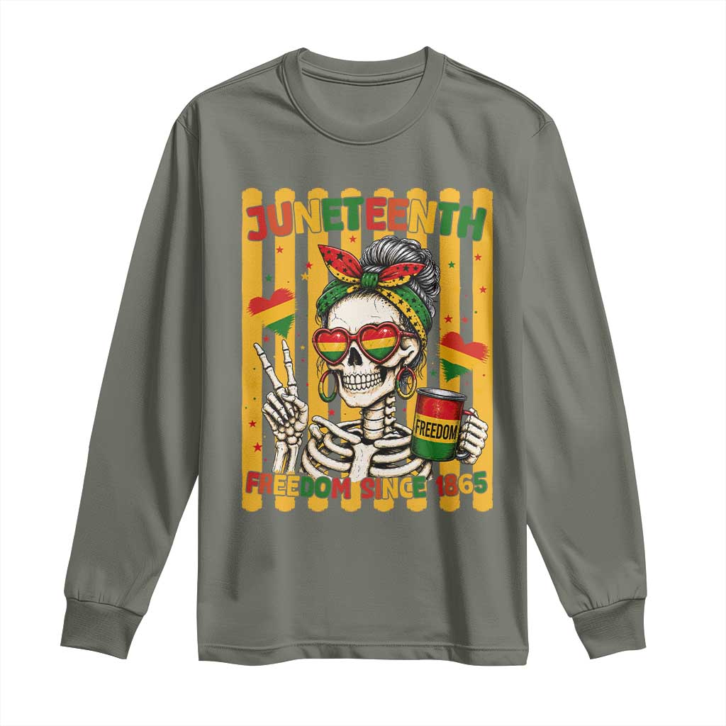 Skeleton Juneteenth Freedom Long Sleeve Shirt African American Pride Gift