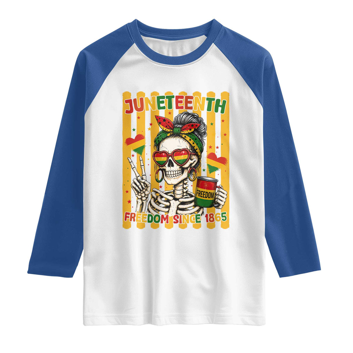 Skeleton Juneteenth Freedom Raglan Shirt African American Pride Gift