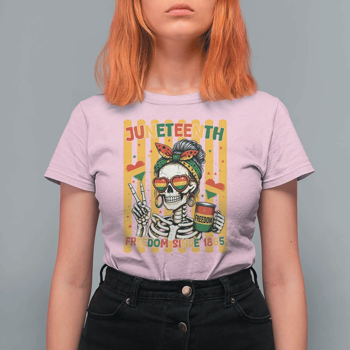 Skeleton Juneteenth Freedom T Shirt For Women African American Pride Gift
