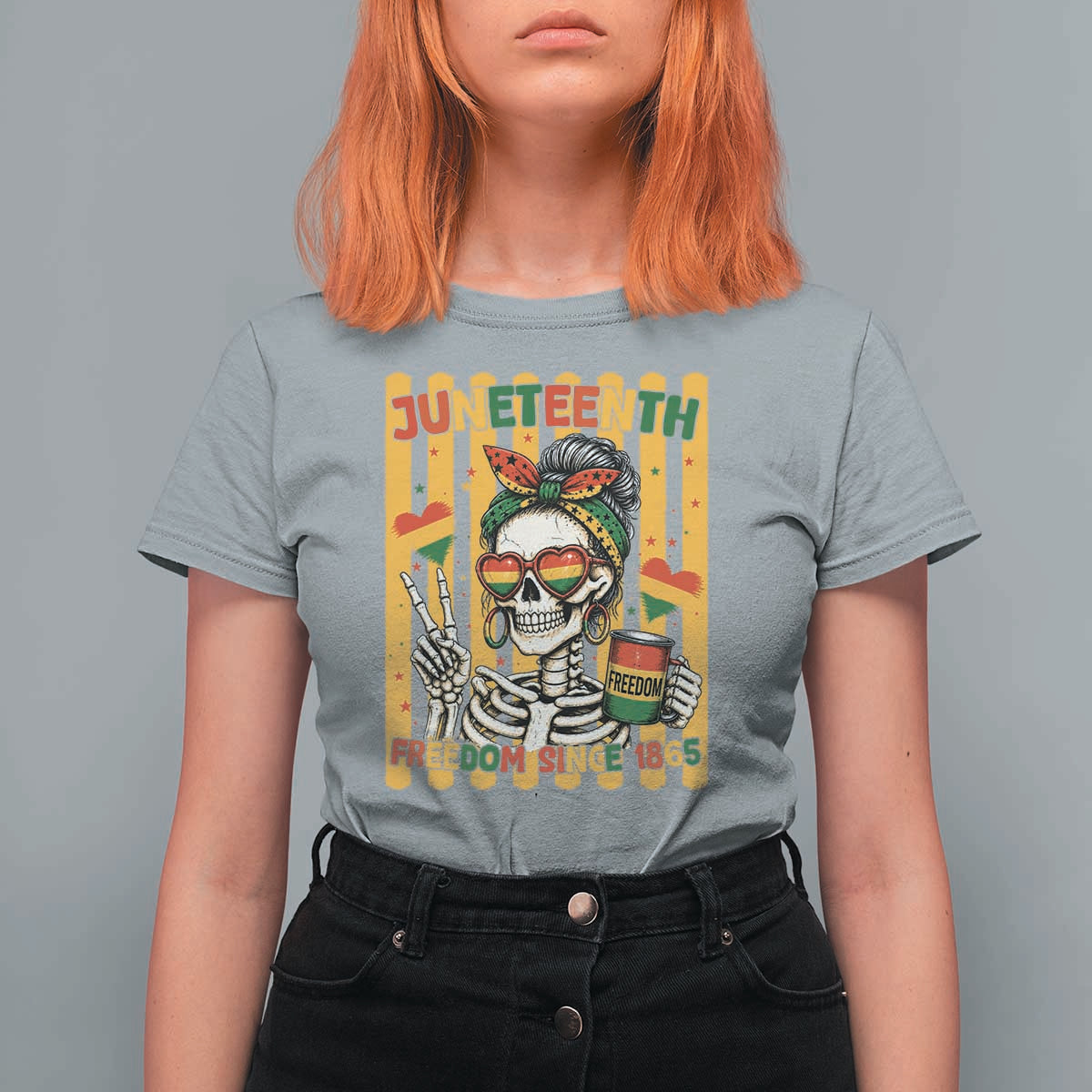 Skeleton Juneteenth Freedom T Shirt For Women African American Pride Gift