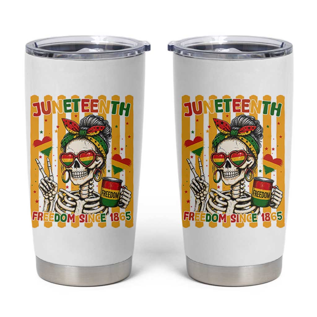 Skeleton Juneteenth Freedom Tumbler Cup African American Pride Gift
