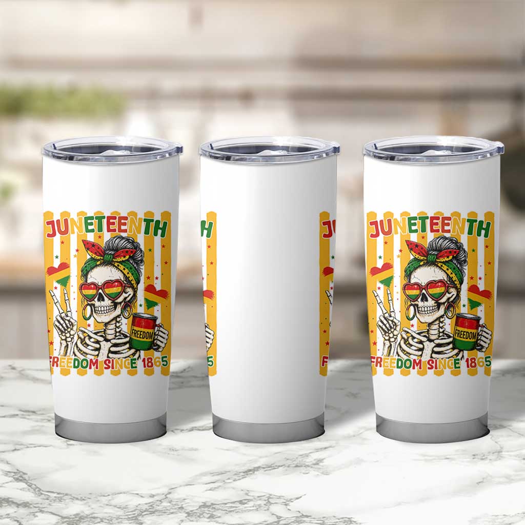 Skeleton Juneteenth Freedom Tumbler Cup African American Pride Gift