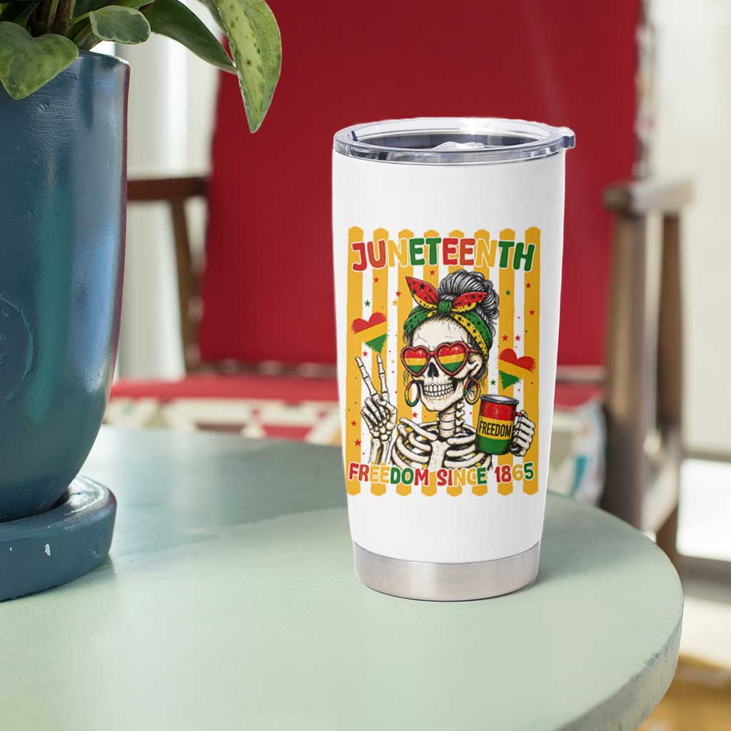 Skeleton Juneteenth Freedom Tumbler Cup African American Pride Gift