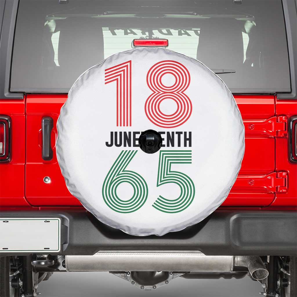 Vintage Juneteenth 1865 Spare Tire Cover Retro Striped Number Graphic