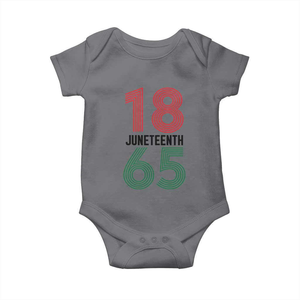 Vintage Juneteenth 1865 Baby Onesie Retro Striped Number Graphic