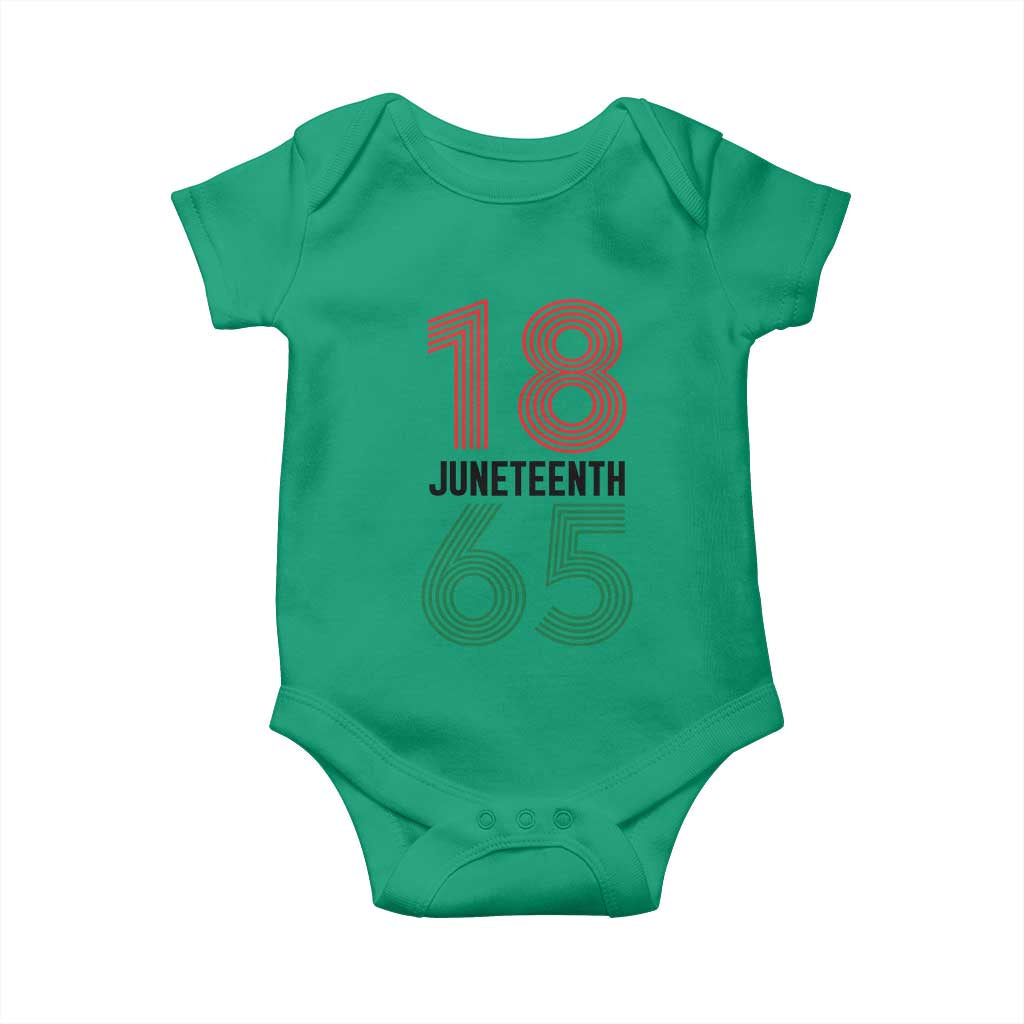 Vintage Juneteenth 1865 Baby Onesie Retro Striped Number Graphic
