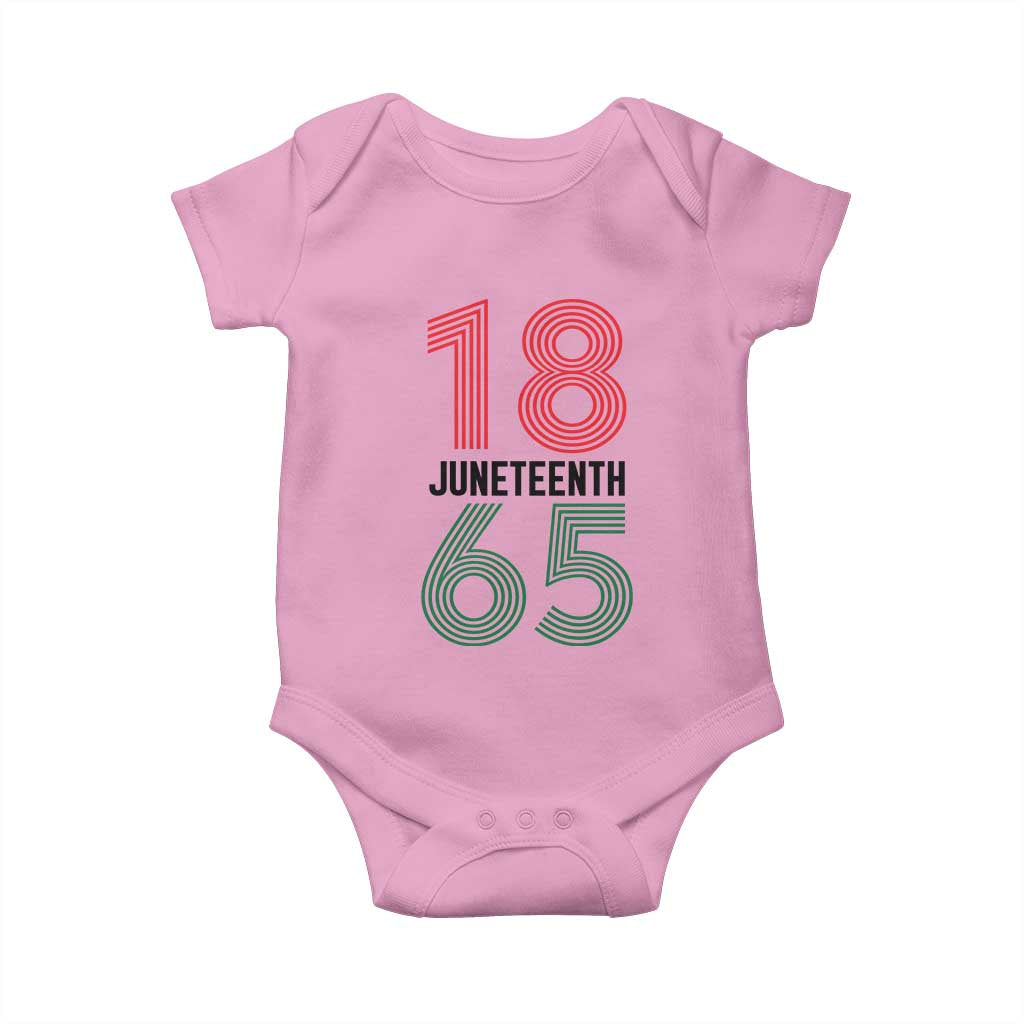 Vintage Juneteenth 1865 Baby Onesie Retro Striped Number Graphic