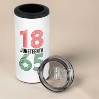 Vintage Juneteenth 1865 4 in 1 Can Cooler Tumbler Retro Striped Number Graphic