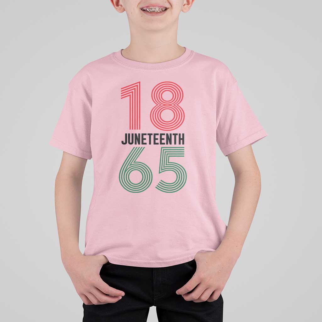 Vintage Juneteenth 1865 T Shirt For Kid Retro Striped Number Graphic
