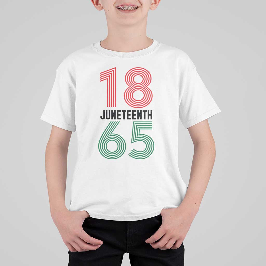 Vintage Juneteenth 1865 T Shirt For Kid Retro Striped Number Graphic