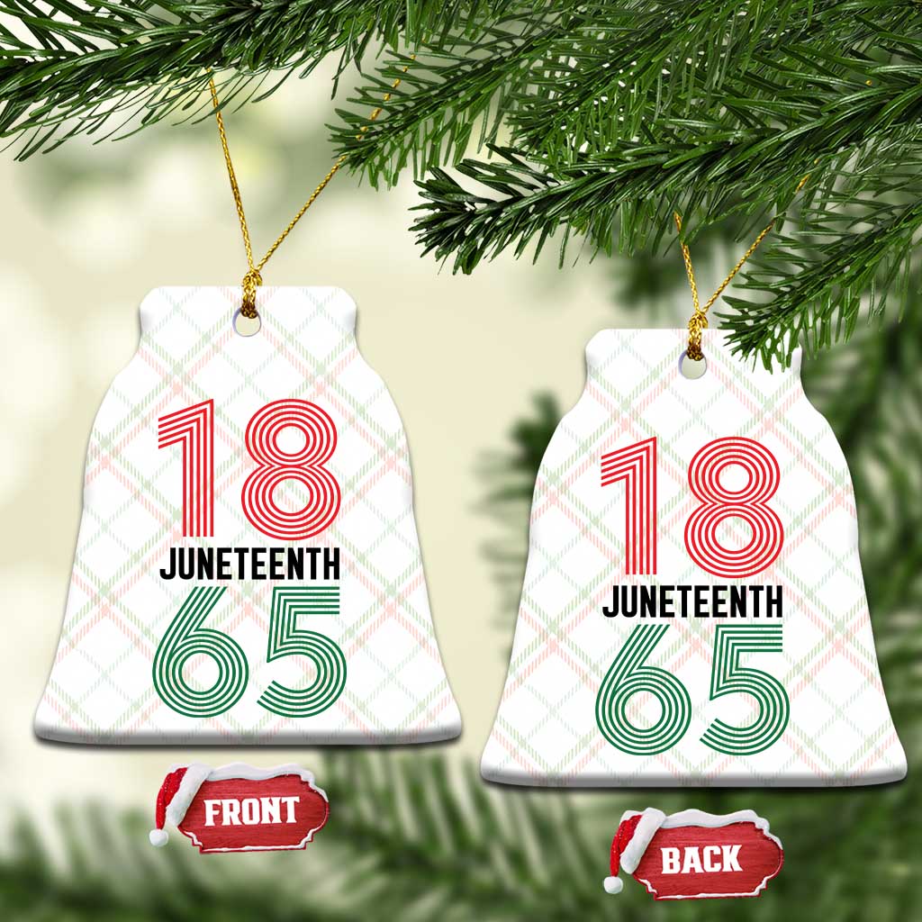 Vintage Juneteenth 1865 Ceramic Ornament Retro Striped Number Graphic