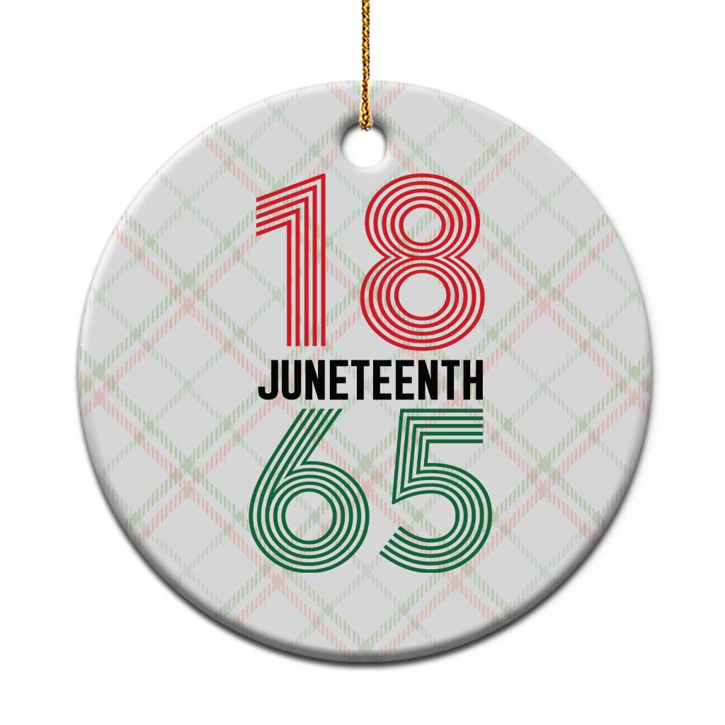 Vintage Juneteenth 1865 Ceramic Ornament Retro Striped Number Graphic