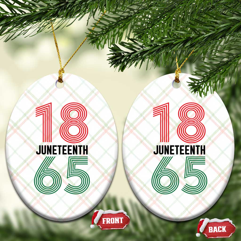 Vintage Juneteenth 1865 Ceramic Ornament Retro Striped Number Graphic