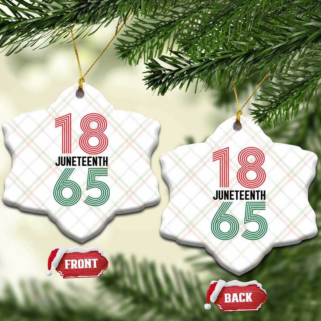Vintage Juneteenth 1865 Ceramic Ornament Retro Striped Number Graphic