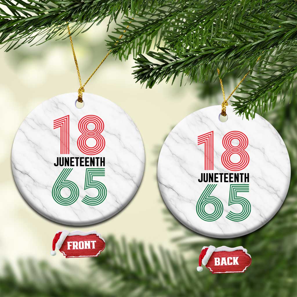Vintage Juneteenth 1865 Ceramic Ornament Retro Striped Number Graphic