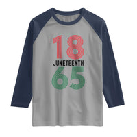 Vintage Juneteenth 1865 Raglan Shirt Retro Striped Number Graphic