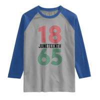 Vintage Juneteenth 1865 Raglan Shirt Retro Striped Number Graphic