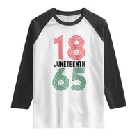 Vintage Juneteenth 1865 Raglan Shirt Retro Striped Number Graphic