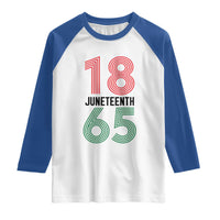 Vintage Juneteenth 1865 Raglan Shirt Retro Striped Number Graphic