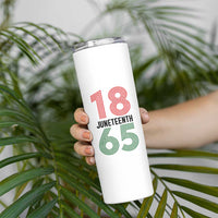 Vintage Juneteenth 1865 Skinny Tumbler Retro Striped Number Graphic
