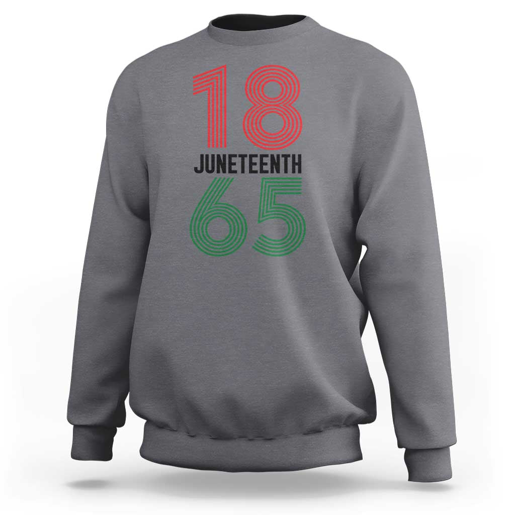 Vintage Juneteenth 1865 Sweatshirt Retro Striped Number Graphic