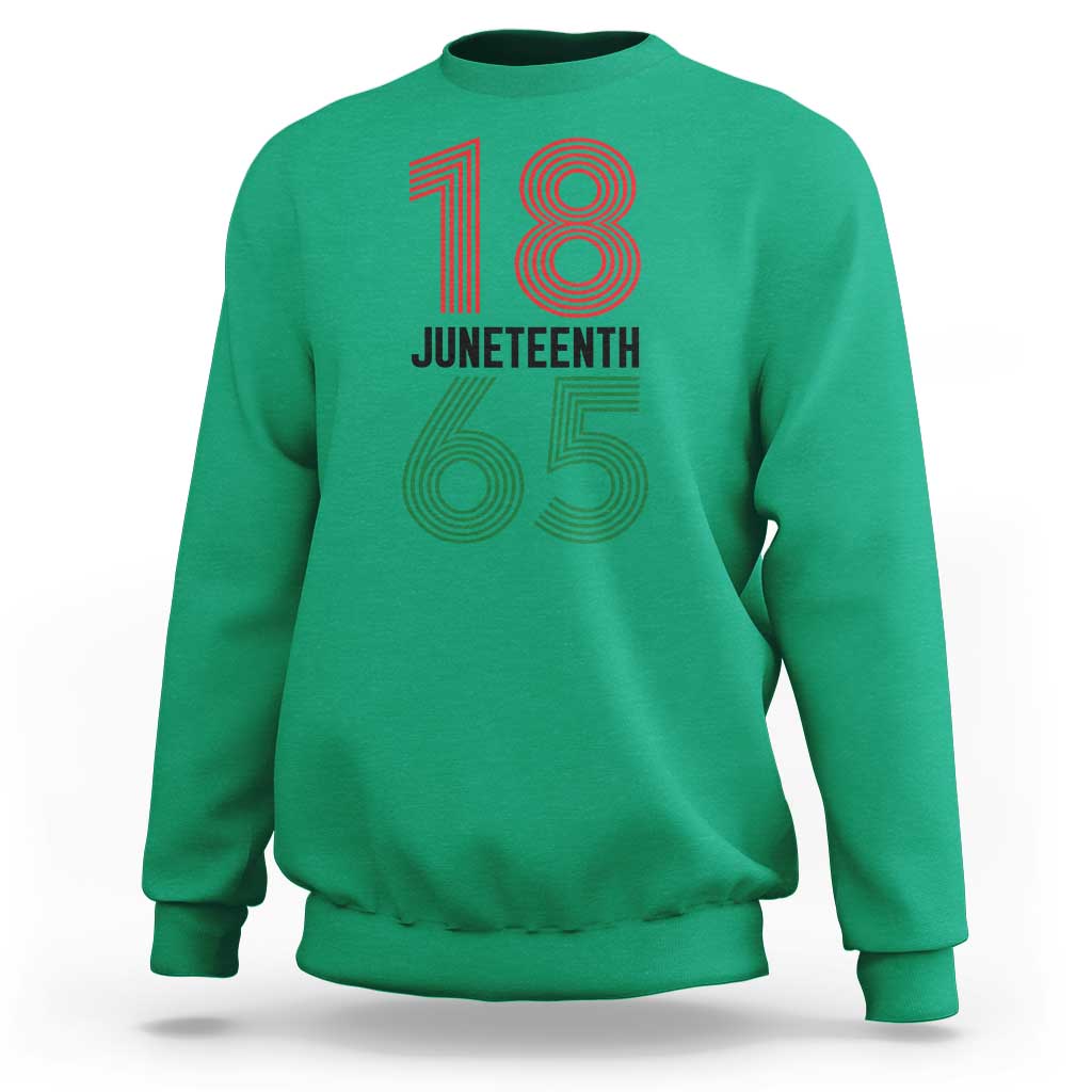 Vintage Juneteenth 1865 Sweatshirt Retro Striped Number Graphic