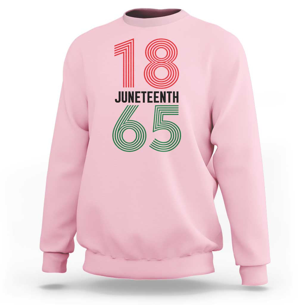 Vintage Juneteenth 1865 Sweatshirt Retro Striped Number Graphic
