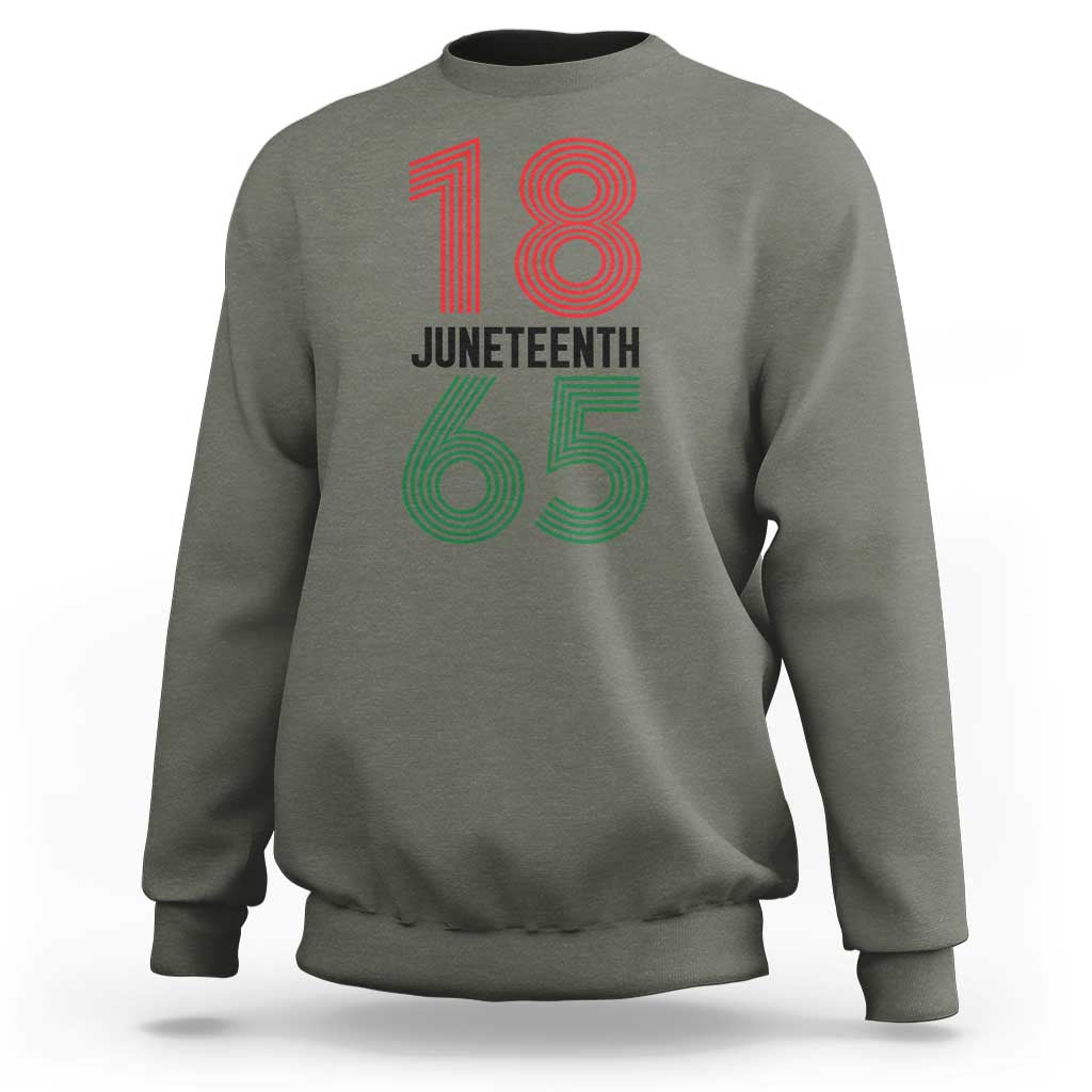 Vintage Juneteenth 1865 Sweatshirt Retro Striped Number Graphic