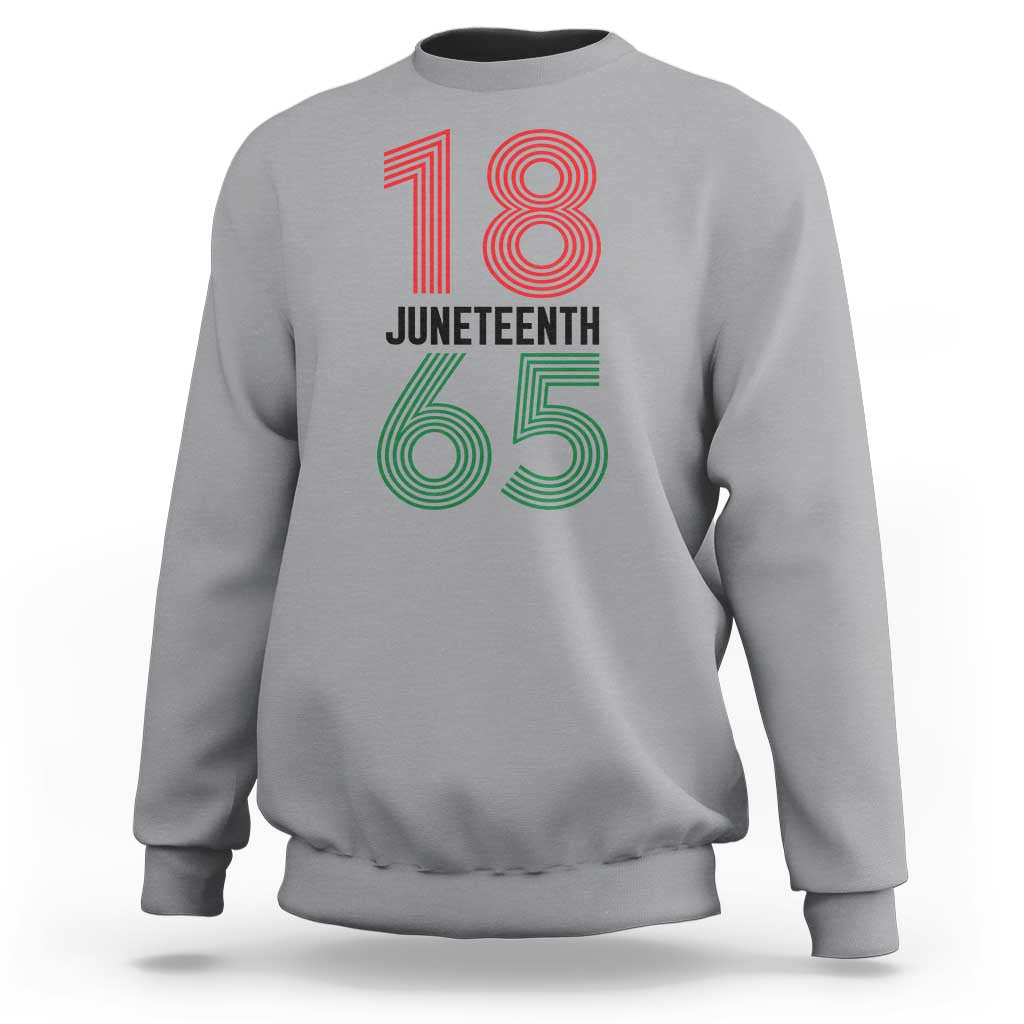 Vintage Juneteenth 1865 Sweatshirt Retro Striped Number Graphic